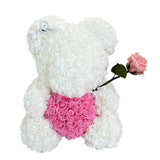Large White Heart Fleur Bear