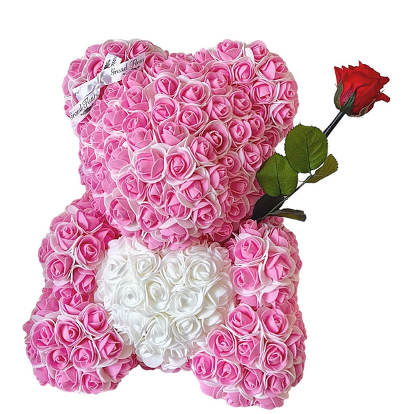 Large Pink and White Fleur Bear Special (0 left)
