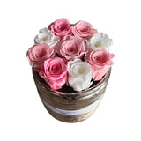Pink and White Mix Mini Etched