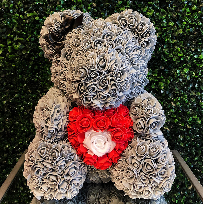 Large Grey Heart Bear Special