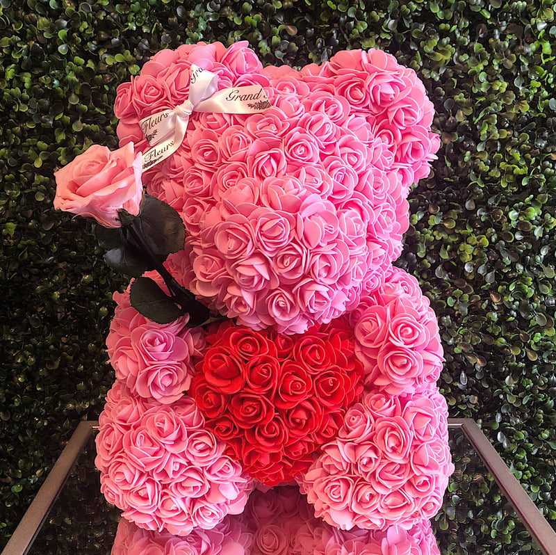Large Pink Heart Fleur Bear (1 left)