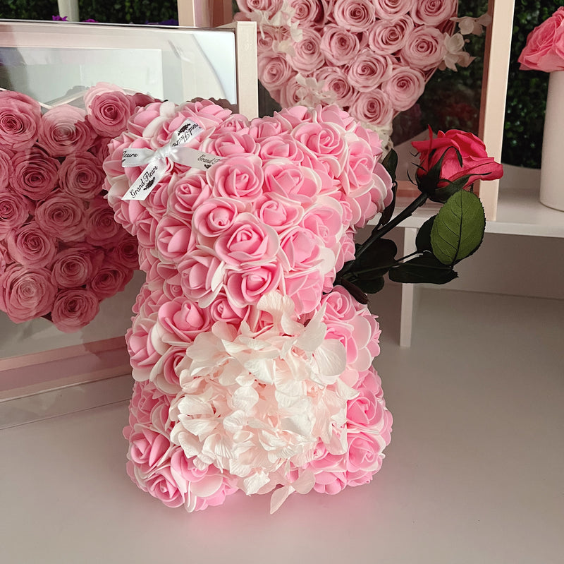 Pink and White Stemmed Baby Bear