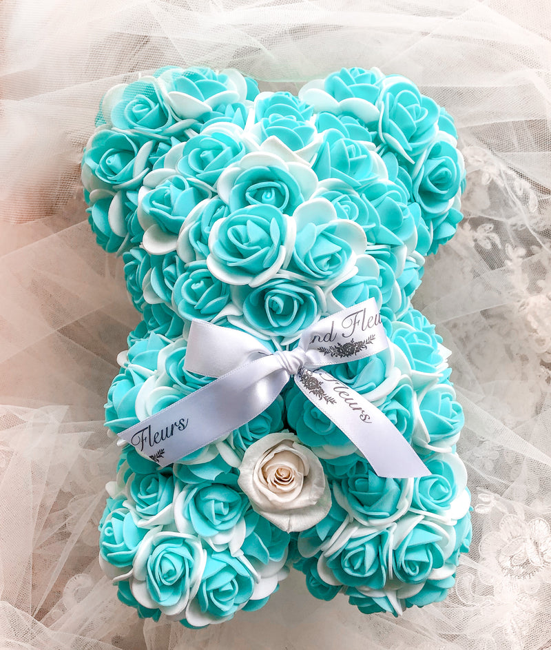 Tiffany Blue and White Baby Bear
