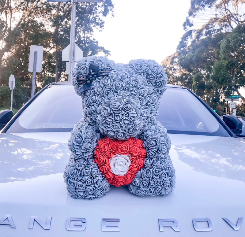 Large Grey Heart Bear Special